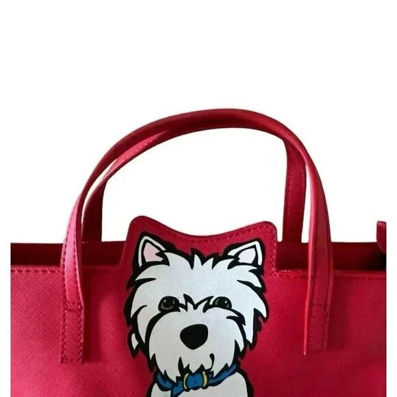 MARC TETRO Westie Dog Mini Tote Everyday Crossbody Versatile Red Bag - Picture 5 of 16